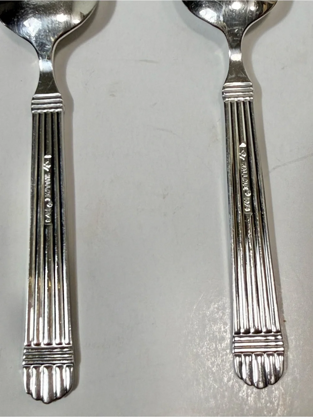4 Wallace CHARDONNAY Teaspoons 18/8 Stainless Glossy Ribbed 6 3/8